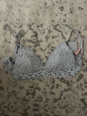Lace Bralette in Light Gray - Women's Intimates
